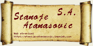 Stanoje Atanasović vizit kartica
